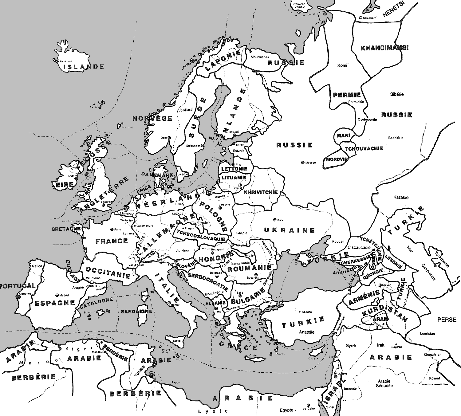 Carte Europe  Carte d'Europe